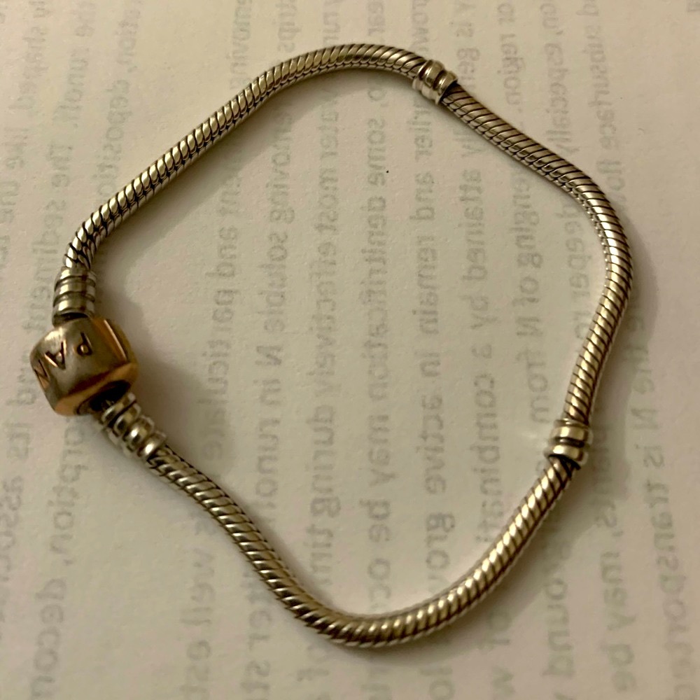 Pandora bracelet with rose gold clip
